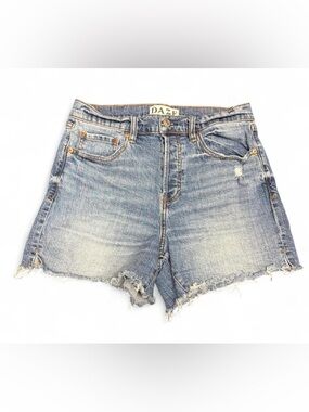DAZE Light Wash Denim Shorts - Blue